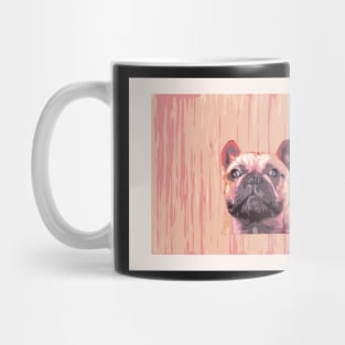 French bulldog, cute frenchie head, pink dog Mug